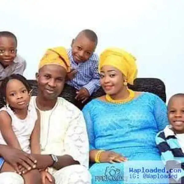 Meet Yoruba Comic Actor, Okunnu’s Beautiful Wife And Adorable Children (Photo)